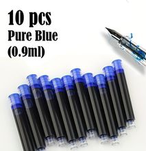 10pcs Pure Blue Fountain Pen Ink Cartridges Standard Size