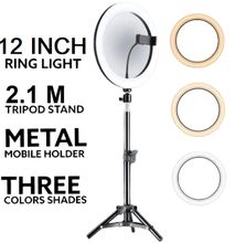 12INCH Selfie Ring Light With 2.1M Tripod Stand And Cell Phone Holder For Live Stream/Makeup 12
