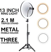 13INCH Selfie Ring Light With 2.1M Tripod Stand And Cell Phone Holder For Live Stream/Makeup 13