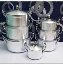 14 Piece Stainless Aluminum Cooking Sufuria / Stock Pots Set With Lids