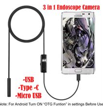 Mobile Phone Endoscope Camera Android & Windows 7mm Lens Waterproof 1Meters Cable USB Borescope