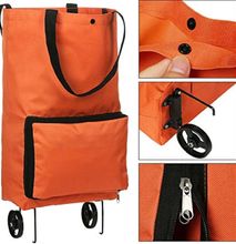 Foldable Shopping Trolley Bag with Wheels Collapsible Shopping Cart