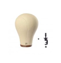 Generic 22'' Cork Canvas Block Mannequin Wig Making Head With Stand