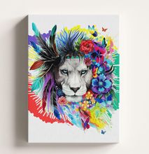 Lion Wall Art Poster Framed Canvas Painting Large A2 Size