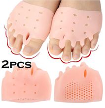 2pcs Silicone Forefoot Pads Gel Insoles Pads Toe Separator Cushion Pad Pain Relief Insoles Finger Toe Valgus Corrector Gel Pads