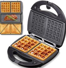 3 in 1 Breakfast maker switch plates to make grill meat, waffles and sandwich