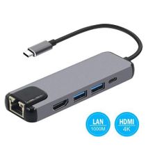 5 In 1 Type C Converter Hub To HDMI +USB