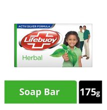 Lifebuoy Germ Protection Bar Soap Herbal - 175g + FREE Soap Dish
