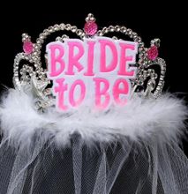 Shower Wedding Veil Crown Bride To Be Bachelorette Hen Event Party