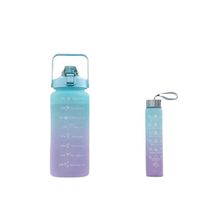 2 IN 1 Pack of 2 Water Bottles, 2 Litres,300MLMotivational Water Bottles Sports Water Bottles, Leakproof & BPA Free, Motivational Water Bottles with Time Marker for Outdoor Sports, Fitness, Office