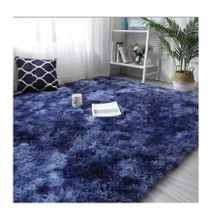 Fluffy JIBAO Fluffy Soft Fluffy Carpet 5*8 Dark Blue Patched