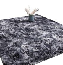 Quality Black/ Grey Patched Soft And Tender Fluffy Carpet