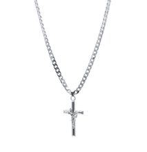 Cross Drum Key Chain Jesus Crucifix Pendant Necklace Silver