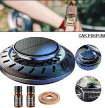 Solar Rotating Car Perfume Air freshener with Refill Bottles 10ml