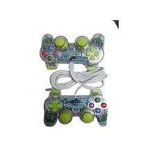 Double - PC USB Dual shock Game Controller Pad - Clear