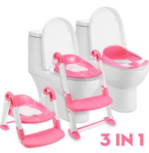 Kids Seat Toilet Trainer/ Toddler Toilet ladder - Pink & White Pink & White universal
