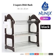 Strong Durable Dish Rack 3 Tier with Drain Board