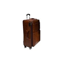 Pioneer PU Leather Pioneer Travel Suitcase-Brown