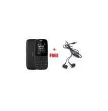 Nokia 105 - Black - Dual Sim+FREE EARPHONES