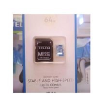 Tecno Memory Card, Stable & High-Speed Upto 100mb/s-64GB