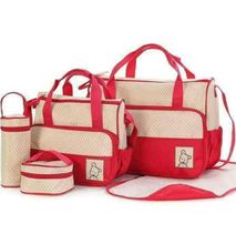 5 IN 1 baby bags-Red and cream