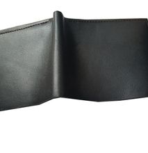 Mens  Black Leather Wallet Without Clip