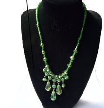 Womens Green Crystal Pendant necklace