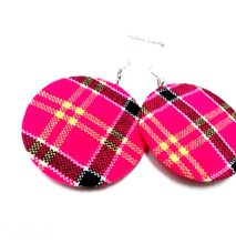 Womens Pink Maasai shuka earrings