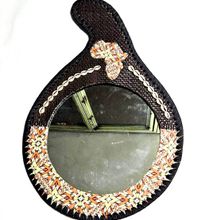 Brown Leather Calabash mirror