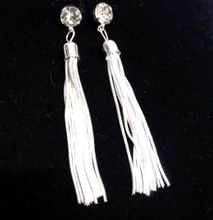 Women's silver tassel earrings elegant and stylish