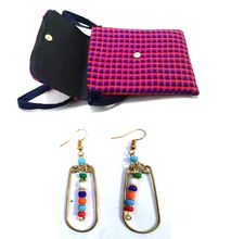 Womens Maasai Sling bag with earrings