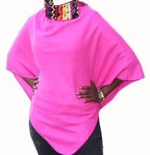 Womens Pink Cotton Poncho