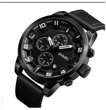 Skmei Luxury Men Waterproof Leather Strap Watch+free Gift Box
