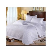 White Stripped Soft Cotton 4 Set Bedsheets 2 Bed Sheet 2 Pillow Cases