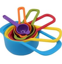 Measuring Cup and Spoons multi- coloured 6 pcs