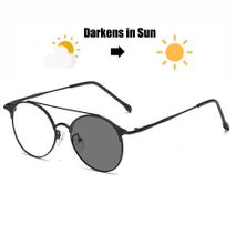 Photochromic Sunglasses Double Bridge Metal Glasses