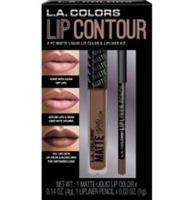 L.A. Colors 2 pc Matte Liquid Lip Color & Lipliner Kit - Nude