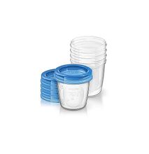 Philips Avent AVENT Breast Milk Storage Cups, 180 ml (Pack of 5) - Clear