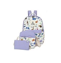 Animal PrintSchool bag, backpack,Leisure backpack 3 pcs in 1 set-Purple