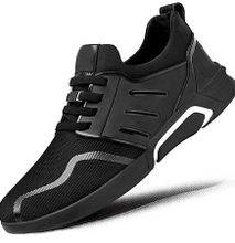 BLACK Men's Casual Shoes Sneakers Flats Gym Trainers Men Shoes Air Mesh Breathable Shoes