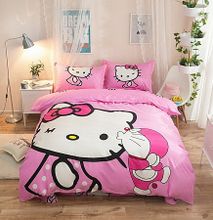 HELLO KITTY High Quality Queen Size Fitted Bedsheet Set