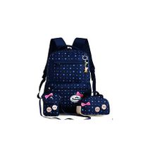 School Bags Backpack kids Orthopedic Backpack 3pcs/Set Rucksack-Navy Blue