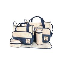 Generic 5 In1 Baby Diaper Bag- Blue and Beige