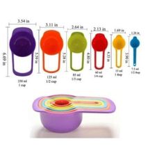 Measuring Cup and Spoons multi- coloured 6 pcs