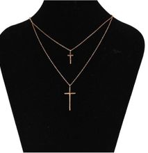 Carjay Jewels 18k Rose Gold Coated Stylish Cross Necklace
