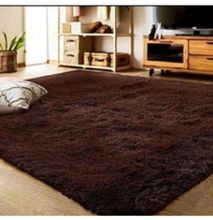 Plain Fluffy Carpets 5 By 8 - Brown