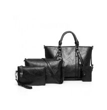 Fashion 3 In 1 New Design Women Handbags Set- Black