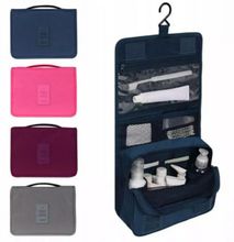 Toiletry makeup travel bags with hook