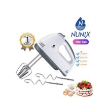 Nunix Hand Mixer,7 Speed Turbo With Steel Dough Hooks And Beater