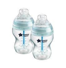 Tommee Tippee Advanced Anti-Colic Feeding Bottle, 260ml, Light Blue - Pack of 2